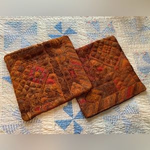 🍊SOLD🍊Embroidered Tapestry Accent Pillow Shams